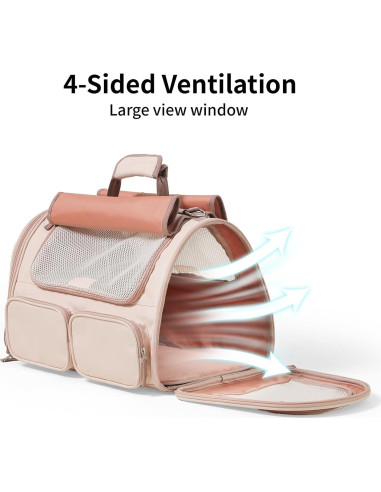 Transportín FUKUMARU Rosa para Gatos y Perros Pequeños