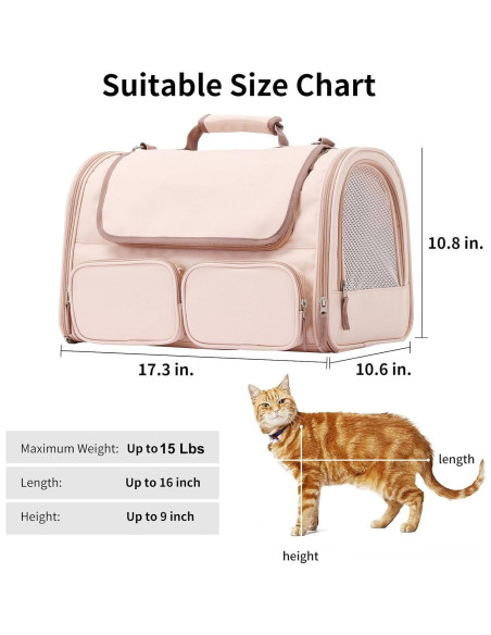Transportín FUKUMARU Rosa para Gatos y Perros Pequeños Transportín FUKUMARU Rosa para Gatos y Perros Pequeños