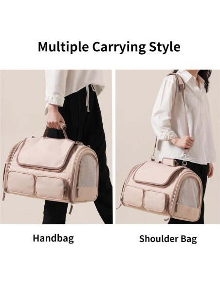 Transportín FUKUMARU Rosa para Gatos y Perros Pequeños Transportín FUKUMARU Rosa para Gatos y Perros Pequeños