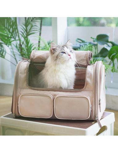 Transportín FUKUMARU Rosa para Gatos y Perros Pequeños