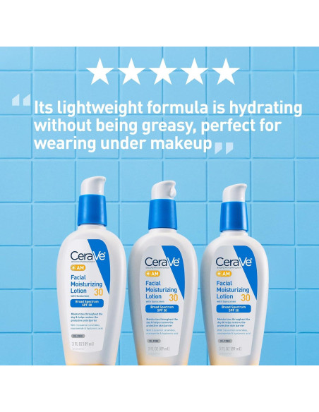 CeraVe Loción Hidratante Facial AM SPF 30 85g - No Comedogénica CeraVe Loción Hidratante Facial AM SPF 30 85g - No Comedogénica