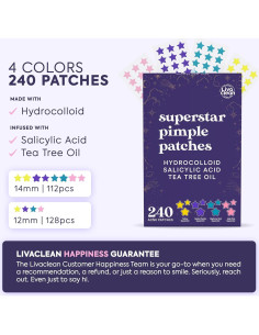 Parche Estelar LivaClean para Acné 240 Parches Hidrocoloide 2