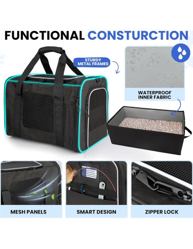 Transportín para Gatos OB-Commerce Grande con Caja de Arena