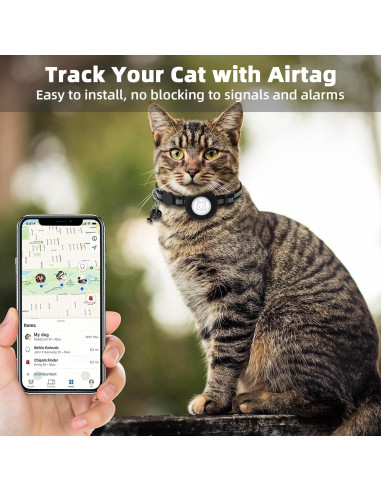 Collar para Gato SimpleThings con Soporte para Airtag Negro