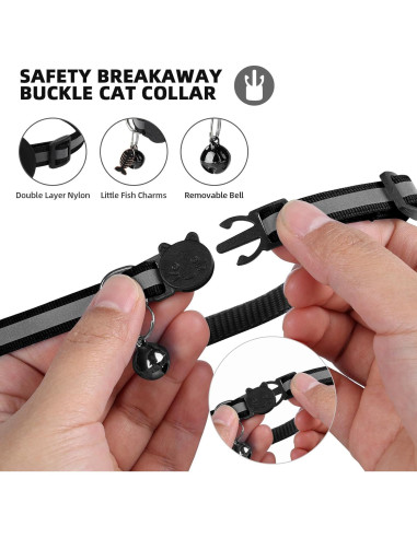 Collar para Gato SimpleThings con Soporte para Airtag Negro