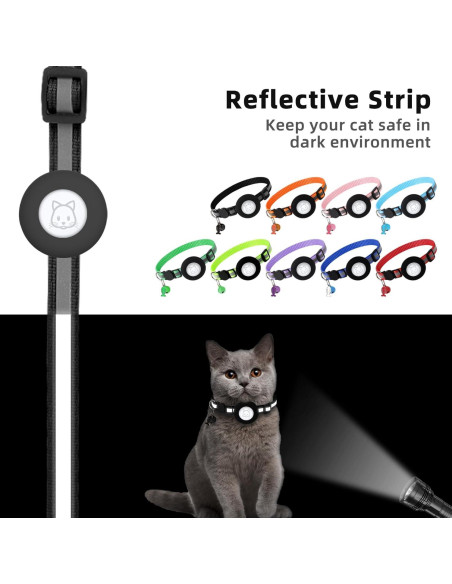 Collar para Gato SimpleThings con Soporte para Airtag Negro