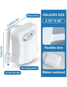 Luz Nocturna LED para Inodoro VIGIND - Sensor Movimiento, 16 Colores 2