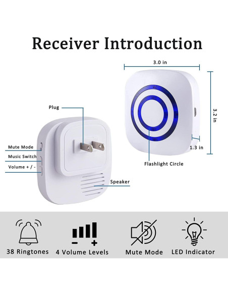 Alarma Inalámbrica de Movimiento BESTOONE con 4 Detectores