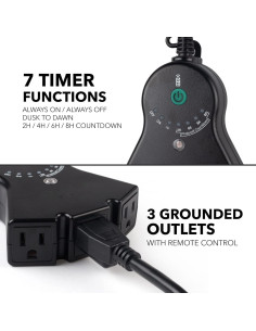 Temporizador de Luz Exterior BN-LINK con Control Remoto 3 Salidas 2