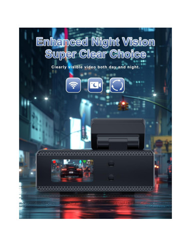 Cámara Dash 4K Delantera y Trasera Penemay con Tarjeta 64GB