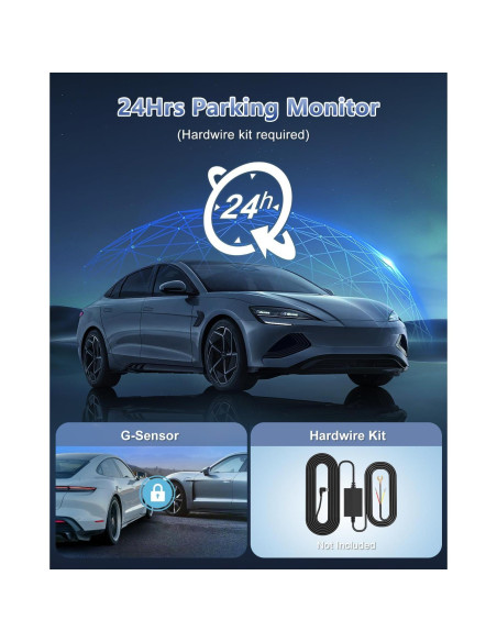 Cámara Dash 4K Delantera y Trasera Penemay con Tarjeta 64GB