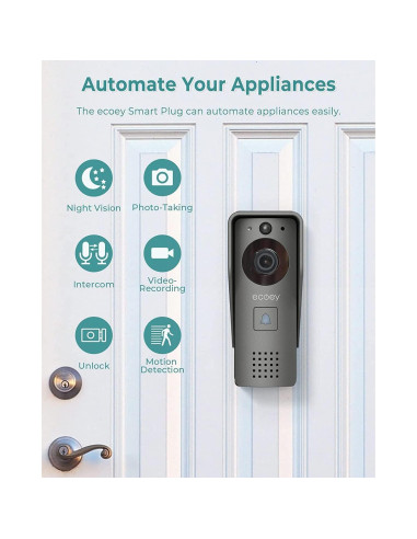 Cámara Timbre Video Ecoey GW1003 1080P Wi-Fi Audio Bidireccional