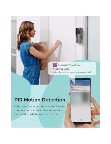 Cámara Timbre Video Ecoey GW1003 1080P Wi-Fi Audio Bidireccional