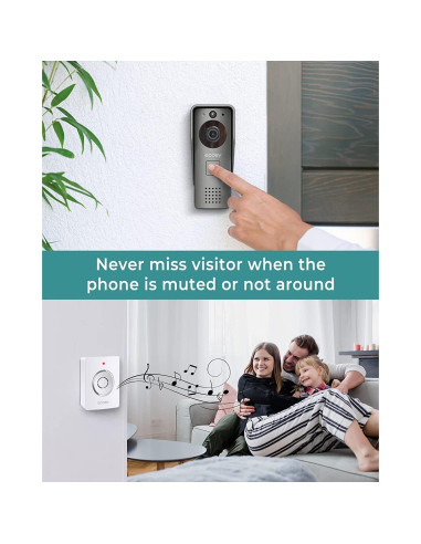 Cámara Timbre Video Ecoey GW1003 1080P Wi-Fi Audio Bidireccional