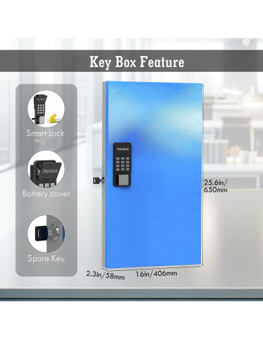 Caja de Llaves WeHere 96 Claves Montada en Pared Bluetooth