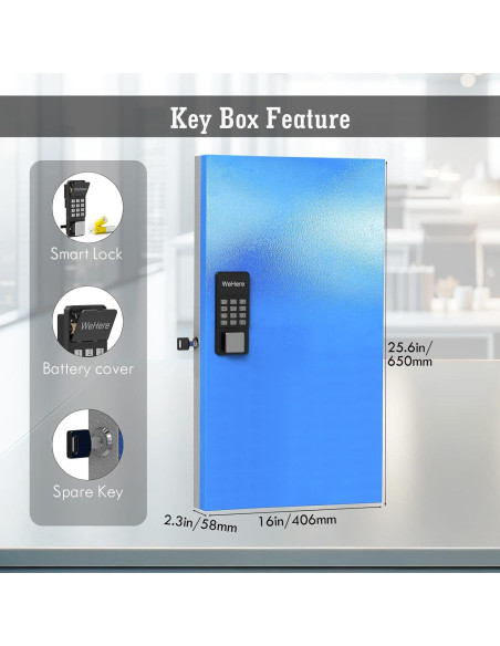Caja de Llaves WeHere 96 Claves Montada en Pared Bluetooth