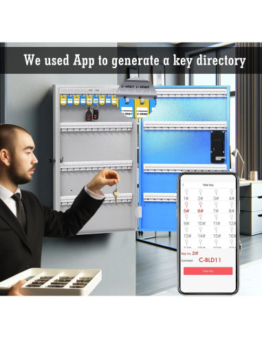Caja de Llaves WeHere 96 Claves Montada en Pared Bluetooth