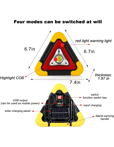 Triángulo Reflectante LED de Emergencia OUYOO - 30W IP65