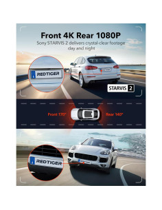 Cámara de Salpicadero REDTIGER F7N Touch 4K Doble, GPS, WiFi 2