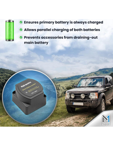 Aislador de Batería Doble Mata1 12V 140Amp IP67 para Vehículos