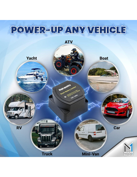 Aislador de Batería Doble Mata1 12V 140Amp IP67 para Vehículos