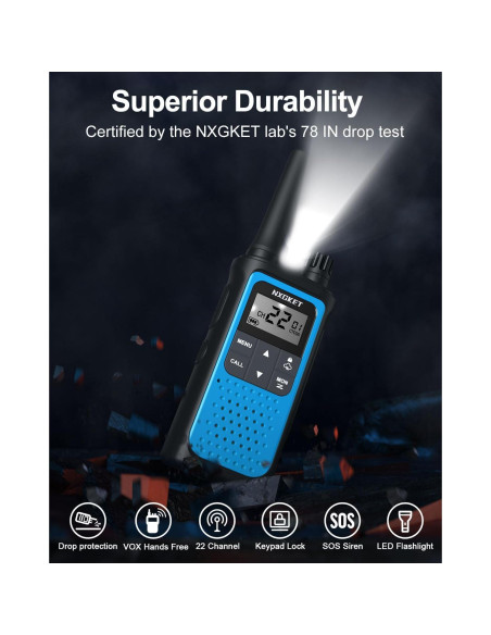 Walkie Talkies NXGKET Recargables 6 Paquete 22 Canales Walkie Talkies NXGKET Recargables 6 Paquete 22 Canales