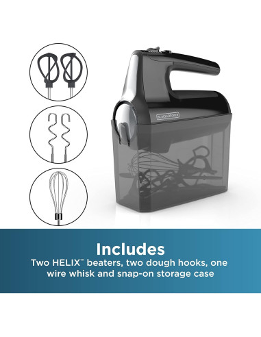 Mezclador Eléctrico BLACK+DECKER MX610B 5 Velocidades y Accesorios