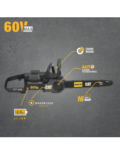 Sierra de Cadena CAT DG630 60V 16" Sin Escobillas 2
