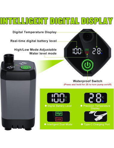 Ducha Portátil Spopal USBCS1 6000mAh 4 Modos Camping