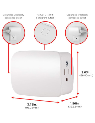 Interruptor Inteligente Enbrighten Zigbee Doble Salida Blanco