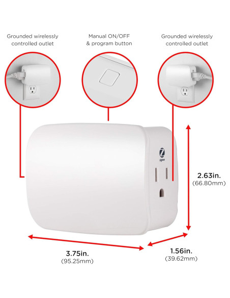 Interruptor Inteligente Enbrighten Zigbee Doble Salida Blanco