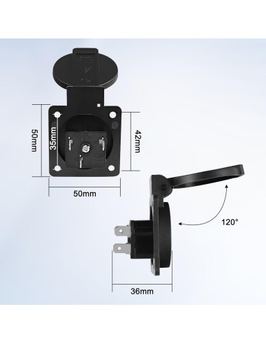 Salida AC Flangeada MEIRIYFA NEMA 5-20R 20A 125V Impermeable