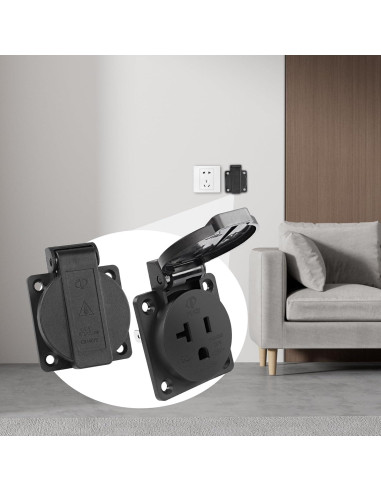 Salida AC Flangeada MEIRIYFA NEMA 5-20R 20A 125V Impermeable