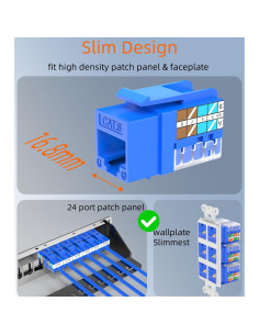 Jack Keystone RJ45 Cat6 10G Rapink 25 Paquete Azul 2