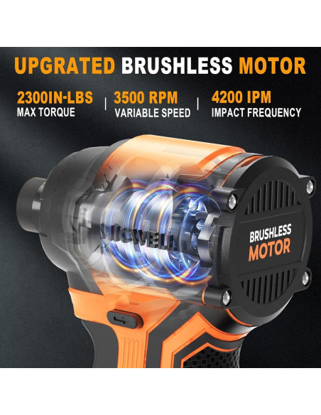 Destornillador de impacto inalámbrico MICWELL 20V 260,64 Nm 4 velocidades