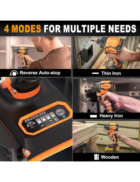 Destornillador de impacto inalámbrico MICWELL 20V 260,64 Nm 4 velocidades