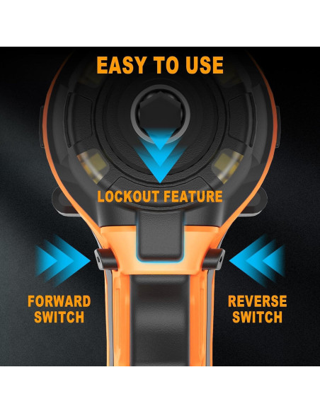 Destornillador de impacto inalámbrico MICWELL 20V 260,64 Nm 4 velocidades