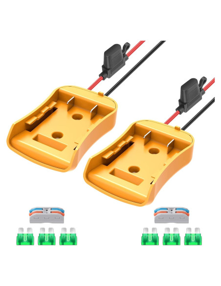 Adaptador de Rueda de Poder Dewalt 20V 2 Paquetes con Fusibles