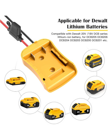Adaptador de Rueda de Poder Dewalt 20V 2 Paquetes con Fusibles