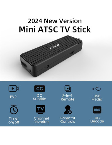Caja Convertidora Digital ZJBOX 2024 ATSC 1080P HDMI USB