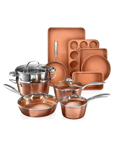 Juego de Ollas y Sartenes Gotham Steel 15 Piezas Cerámica