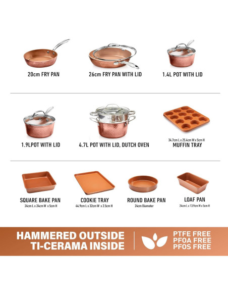 Juego de Ollas y Sartenes Gotham Steel 15 Piezas Cerámica