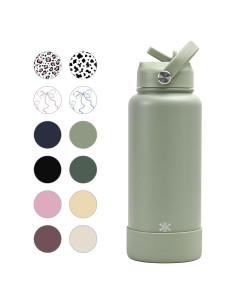 Botella de Agua 32 oz KEWIXY Acero Inoxidable Verde Salvia