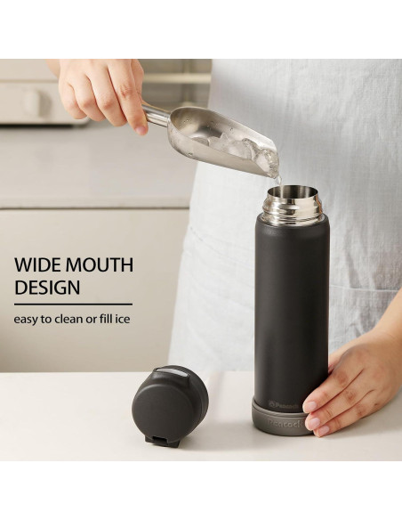 Botella de Agua Aislada TSURUYA 532ml con Pajilla y Doble Pared