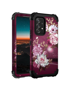 Funda Hocase para Samsung Galaxy A53 5G - Flores Burdeos