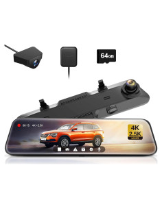 Cámara de Espejo Retrovisor WOLFBOX G900 12" 4K + 2.5K GPS