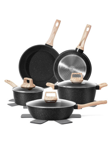 Juego de 12 Piezas de Ollas y Sartenes Antiadherentes SODAY
