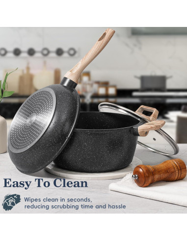 Juego de 12 Piezas de Ollas y Sartenes Antiadherentes SODAY