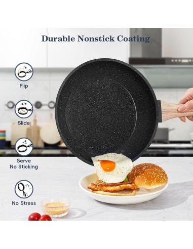 Juego de 12 Piezas de Ollas y Sartenes Antiadherentes SODAY