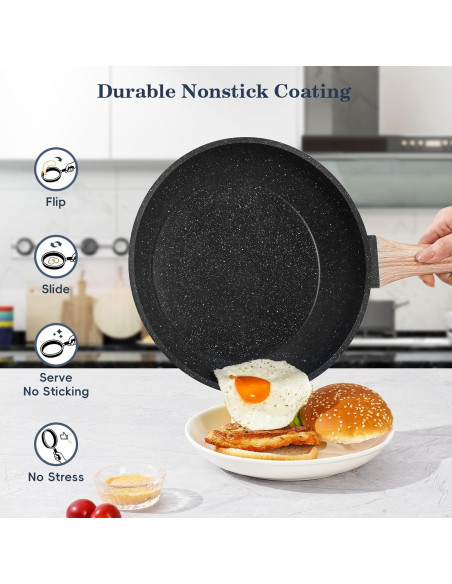 Juego de 12 Piezas de Ollas y Sartenes Antiadherentes SODAY